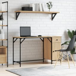 Birou de computer, stejar sonoma, 131x48x75 cm, lemn prelucrat GartenMobel Dekor