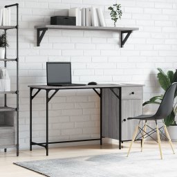 Birou de computer, sonoma gri, 131x48x75 cm, lemn prelucrat GartenMobel Dekor