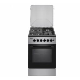 Aragaz combinat electric si gaz Elite FSEGC-0529BG, 1500W, 70L, Ventilator, Iluminat, Usa dubla din sticla, Negru/Gri