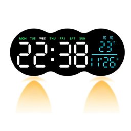 Ceas de masa sau perete digital LED 2808 cu lumina ambientala calda si functie de numaratoare inversa