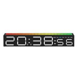 Ceas decorativ ecran LED RGB functie de captare a sunetului afisare ora alarma 3 niveluri de reglare a luminozitatii