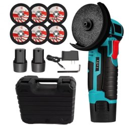 Mini polizor flex unghiular portabil cu 2 acumulatori 6 discuri 12V 76MM