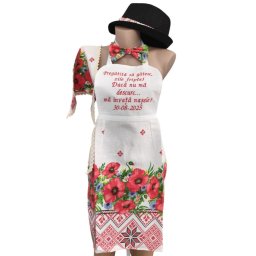 Set dezgătit mireasă-mire, model cu maci 4 piese Personalizat – Zile Fripte – maramă - ODIS504002