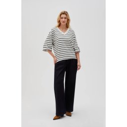 Marisse Women's Sweatshirt L-Bl-4603 Off White_Black