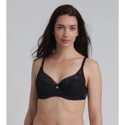 DIM PLAYTEX UNDERWIRE BALCONETTE BRA - Women's lace bra with underwire - black