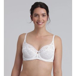 DIM PLAYTEX UNDERWIRE BALCONETTE BRA - Women's lace bra with underwire - white