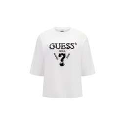GUESS Tricou 'AURELIE' negru / alb