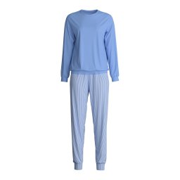 CALIDA Pijama albastru / alb