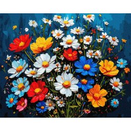 Set pictura pe numere, cu sasiu, Inflorirea intunericului, 40x50 cm