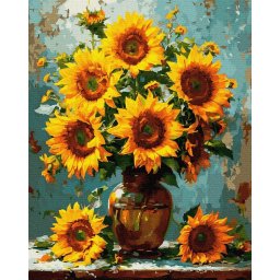 Set pictura pe numere, cu sasiu, Raze de vara, 40x50 cm