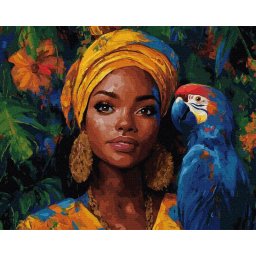 Set pictura pe numere, cu sasiu, Melodie tropicala , 40x50 cm