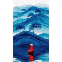 Set pictura pe numere, cu sasiu, Printre sunetele tacerii, 40x70 cm