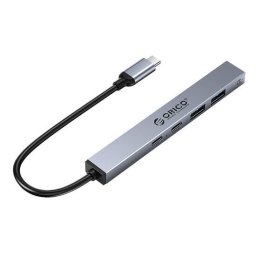 HUB USB 2x USB 2.0, 2x USB-C, 0.15m, Gri