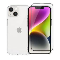 Set husa Vivid si folie de sticla iPhone 15