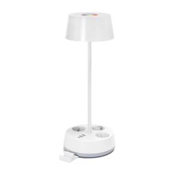 Aigostar-LED Lampă de birou LED RGBW cu reglare a intensității, prize și port USB, 4,6W, 230V, alb