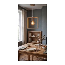 Aigostar - Lustră LED suspendată din lemn de pin pe cablu 1xE27/9W/230V 2200K