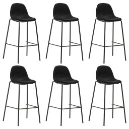 Scaune de bar, 6 buc., negru, material textil GartenMobel Dekor