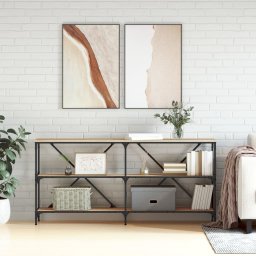 Masa consola stejar sonoma 160x30x75 cm lemn prelucrat si fier GartenMobel Dekor