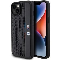 Husa Perforated Tricolor Line case for iPhone 15 Plus / 14 Plus - black