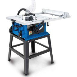 Fierastrau circular cu masa pentru taieri inclinate 2000 W, 255 mm diametru disc, 220-240 V, 60 dinti, 0°-45° unghi taiere, aparatoare, raportor, adaptor aspirator, picioare, accesorii montaj