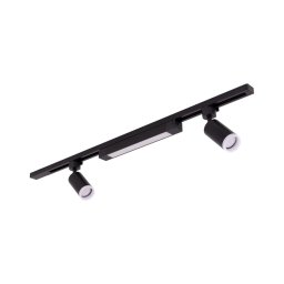 Spot LED pentru șină TRACER, 2xGU10/10W/230V + LED/20W, 1 m, negru