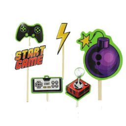 Set 6 decoratiuni briosa Jocuri Gaming 4 cm
