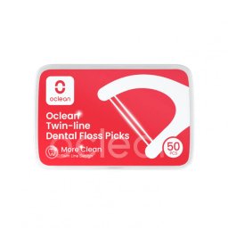 Set 50 buc. ata dentara Oclean Twin-line, Fibra de polietilena, Ata dubla, Alb