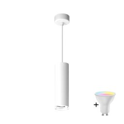 Lustră LED RGBW reglabilă pentru baie, suspendată pe cablu TURYN 1xGU10/6,5W/230V IP44, alb