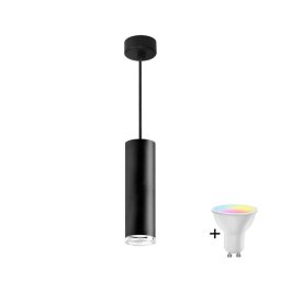 TURYN Lustră LED RGBW dimabilă pentru baie, suspendată pe cablu, 1xGU10/4,8W/230V IP44, neagră