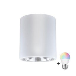 Spot LED RGBW reglabil JUPITER, 1x E27 / 6,5 W / 230 V, Ø 13 cm, alb