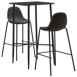 Set de bar, 3 piese, gri închis, material textil GartenMobel Dekor