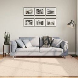Covor HUARTE, fir scurt, moale si lavabil, bej, 200x200 cm GartenMobel Dekor
