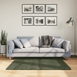 Covor HUARTE, fir scurt moale si lavabil verde padure 120x120cm GartenMobel Dekor