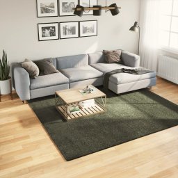Covor HUARTE, fir scurt moale si lavabil verde padure 240x240cm GartenMobel Dekor