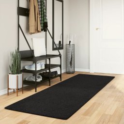 Covor HUARTE, fir scurt, moale si lavabil, negru, 80x250 cm GartenMobel Dekor