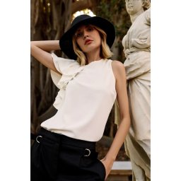 Marisse Women's Shirt L-Ko-4632 Off White