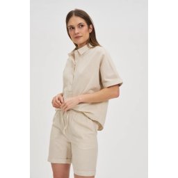 Marisse Beige Cotton And Linen Shirt