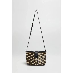 Marisse Black Straw Handbag