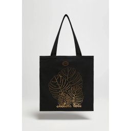Marisse Black Printed Shopper Bag