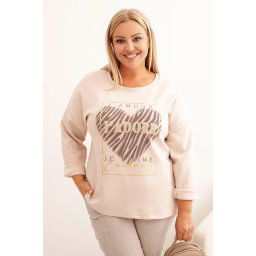 Kesi Włoski Women's Plus Size washed hoodie with a print graphite