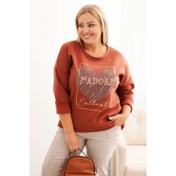 Kesi Włoski Women's Plus Size washed hoodie with a print graphite