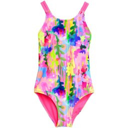 Next Costum de baie întreg azuriu / galben / verde neon / roz