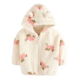 Next Jachetă fleece crem / oliv / roz pal