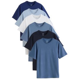 Next Tricou bleumarin / albastru cobalt / albastru deschis / alb