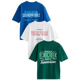 Next Tricou albastru / verde / mai multe culori / alb
