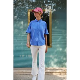 Marisse Women's Shirt L-Ko-4643 L.Blue Mel