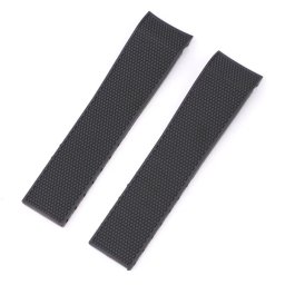 Curea silicon neagra capat curbat 21mm pentru Longines fără catarama
