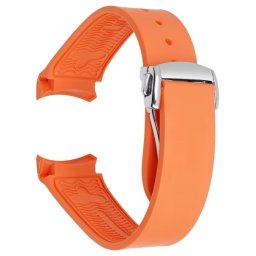 Curea silicon portocalie capăt curbat 22mm pentru Omega Seamaster