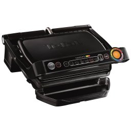 Grill electric Tefal OPTIGRILL GC714834, 2000W, 6 programe automate de gatit, Senzor automat pentru gatit, Placi detasabile, Negru