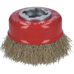 Bosch X-LOCK cup brush Clean for Metal 75mm, wavy (O 75mm, 0.3mm wire brass plated)